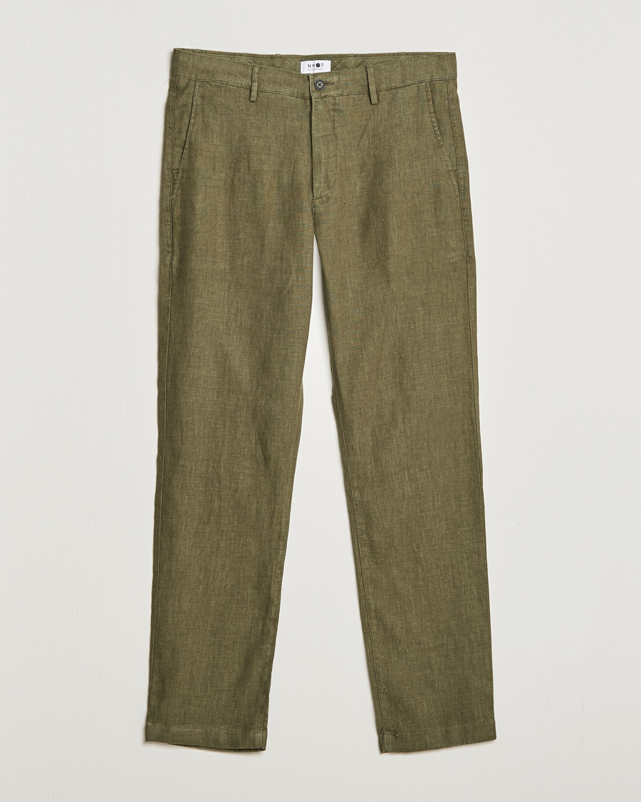 Herre | Bukser | NN07 | Karl Linen Trousers Army