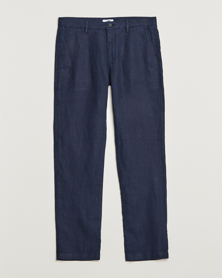 Herre | Bukser | NN07 | Karl Linen Trousers Navy