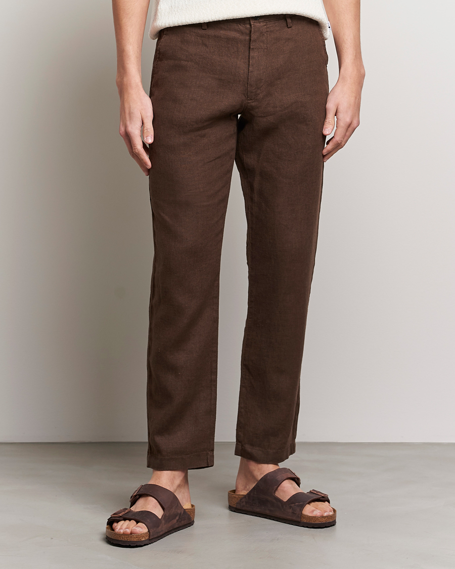 Herre | Bukser | NN07 | Karl Linen Trousers Brown