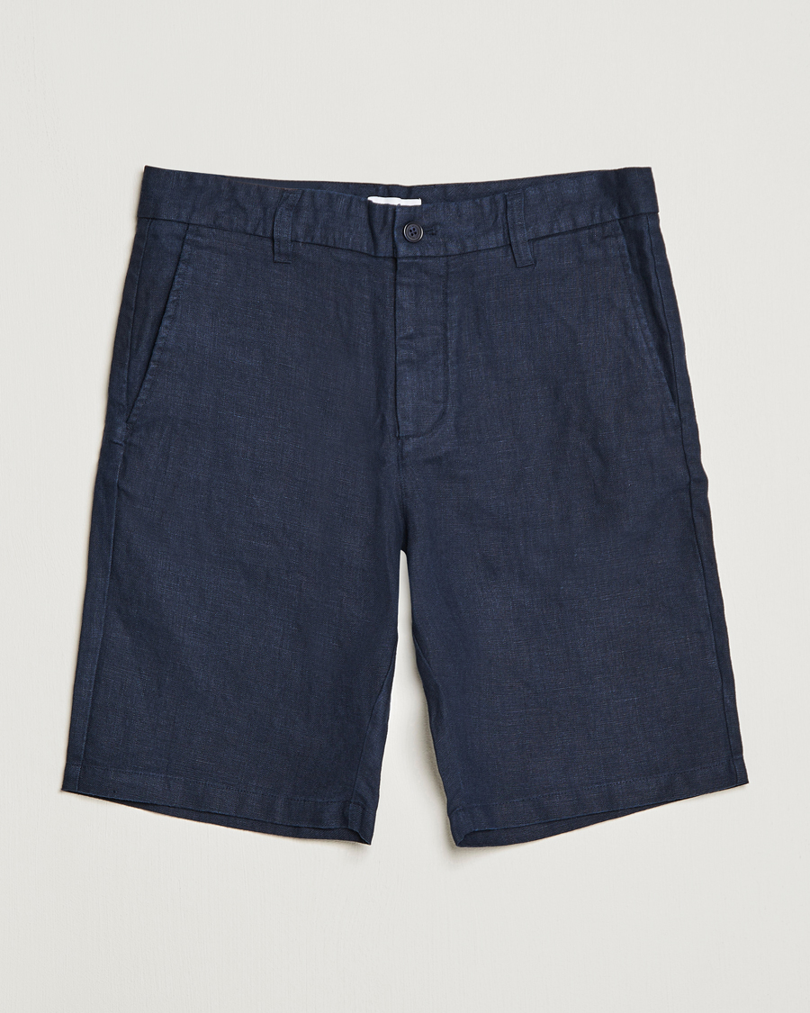 Herre | Shorts | NN07 | Crown Linen Shorts Navy