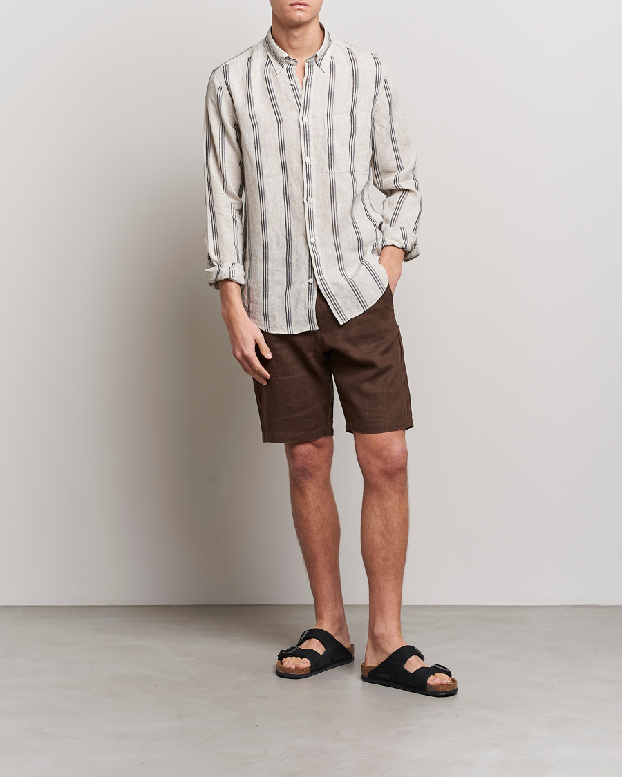 Herre | Shorts | NN07 | Crown Linen Shorts Brown