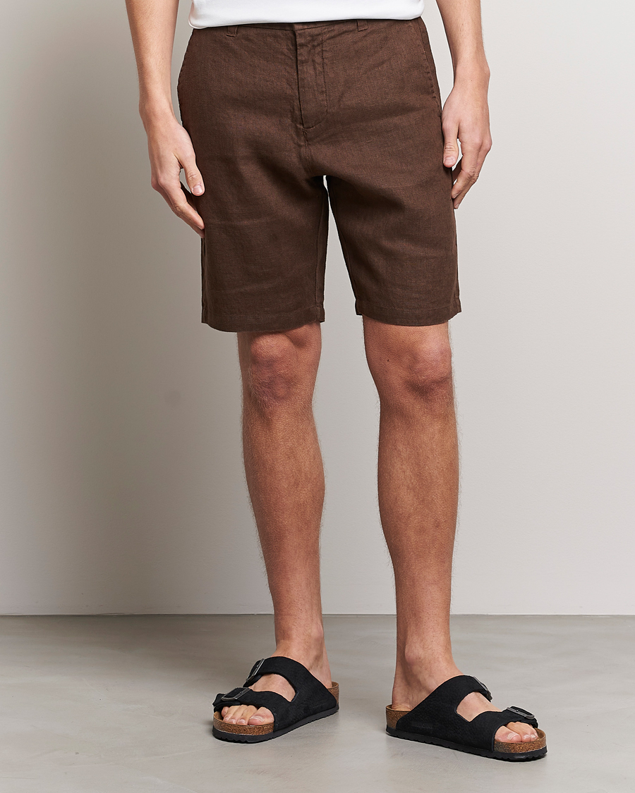 Herre | Shorts | NN07 | Crown Linen Shorts Brown