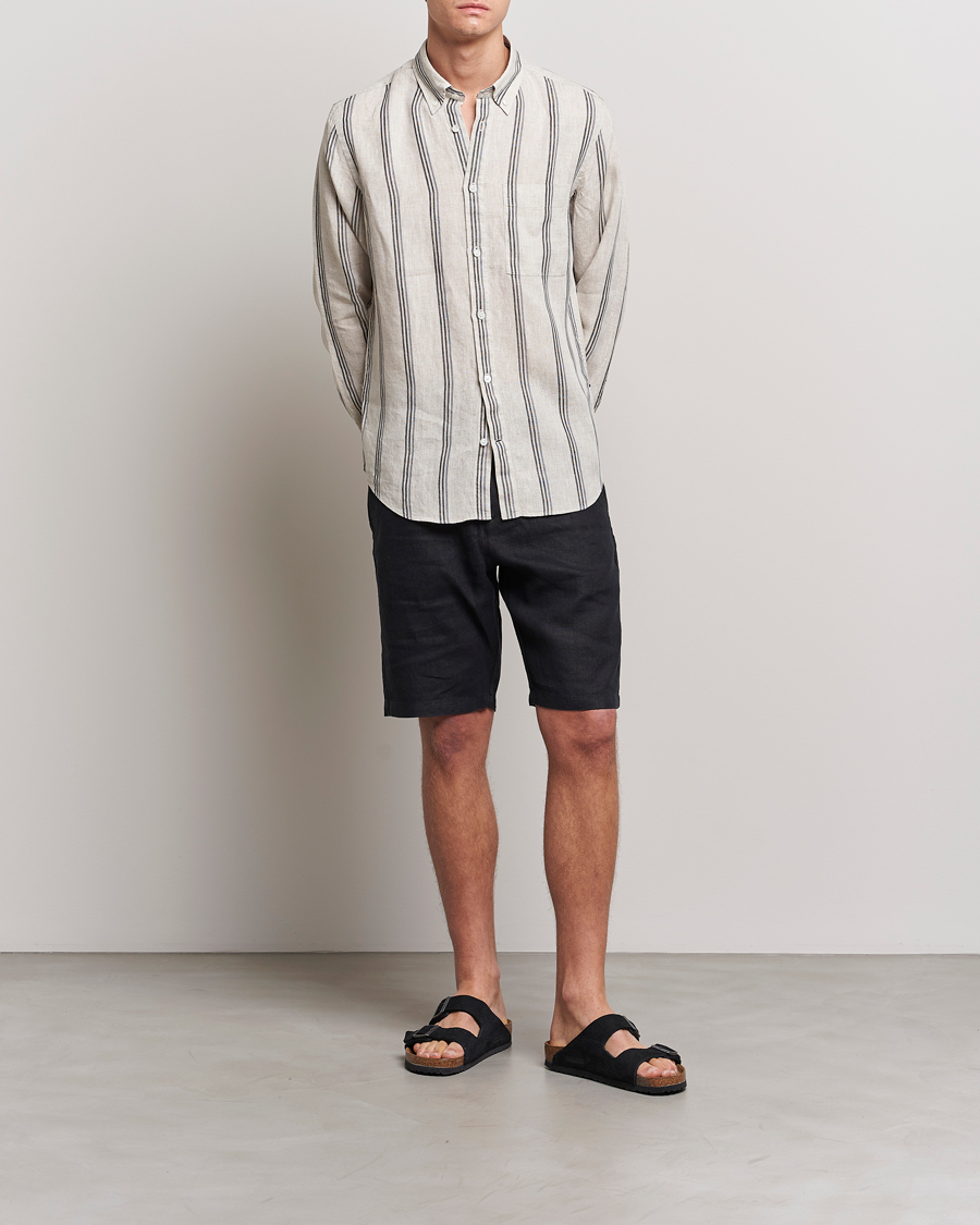 Herre | Shorts | NN07 | Crown Linen Shorts Black
