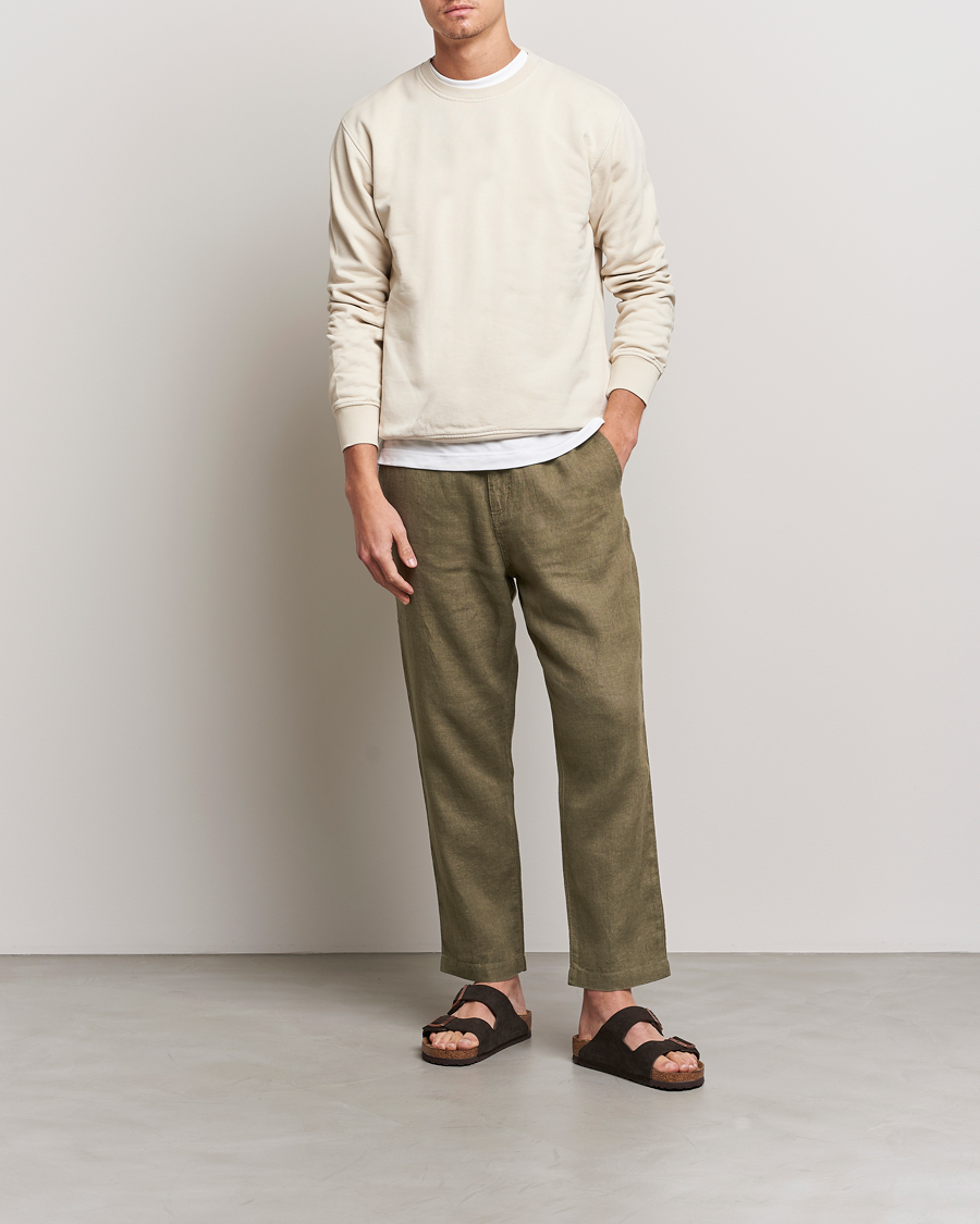 Herre | Bukser | NN07 | Keith Drawstring Linen Trousers Army