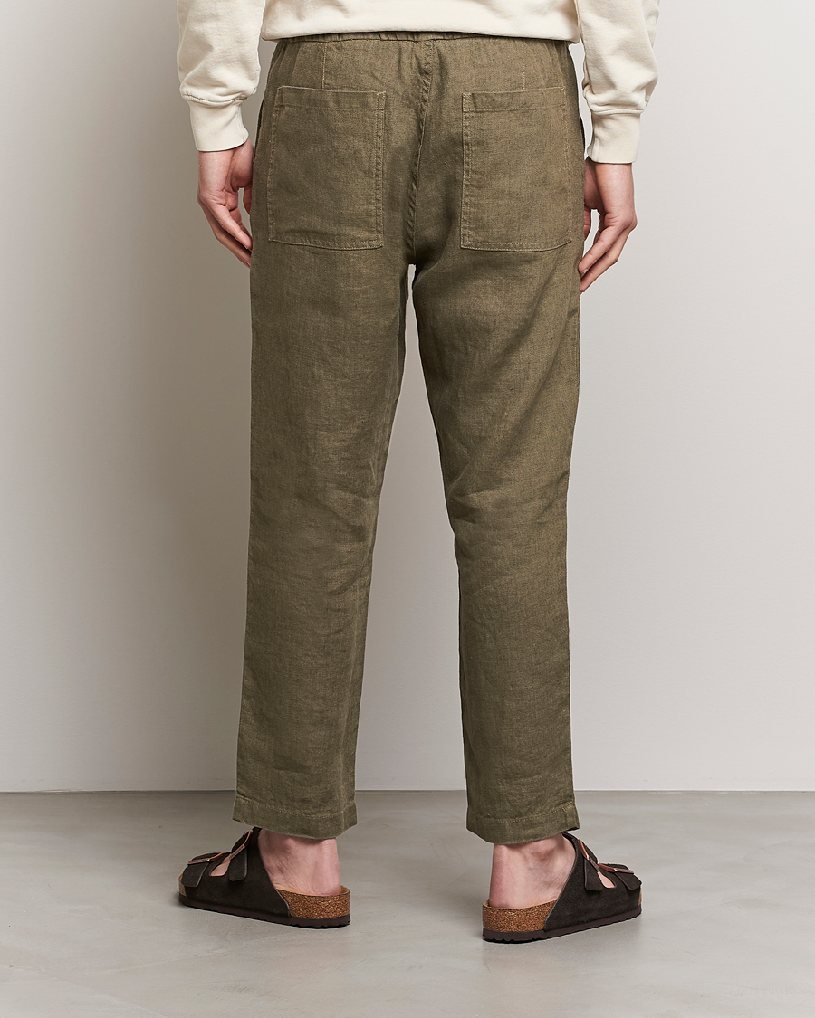 Herre | Bukser | NN07 | Keith Drawstring Linen Trousers Army