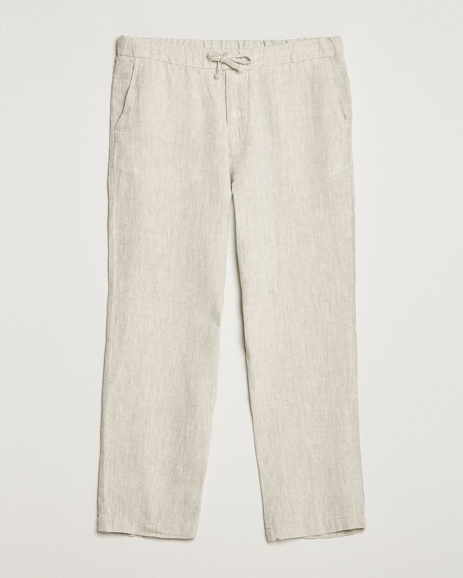 Herre | Bukser | NN07 | Keith Drawstring Linen Trousers Oat