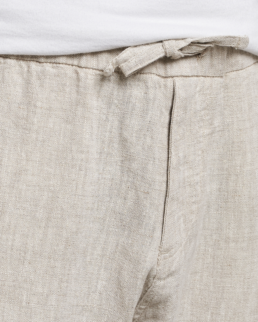 Herre | Bukser | NN07 | Keith Drawstring Linen Trousers Oat