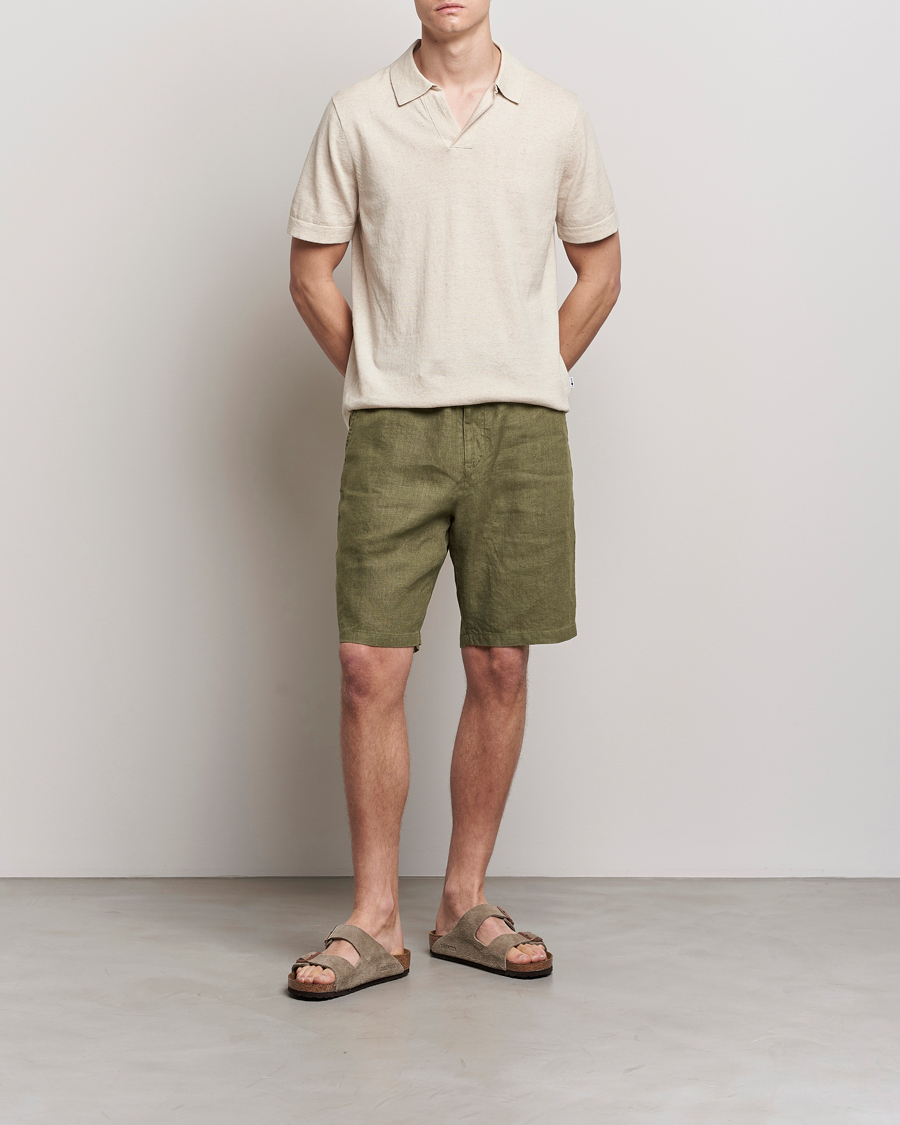 Herre | Shorts | NN07 | Keith Drawstring Linen Shorts Army