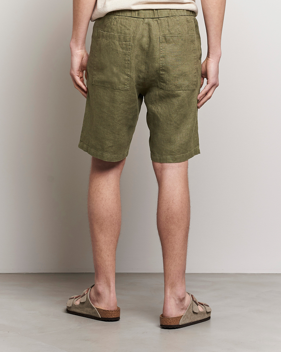 Herre | Shorts | NN07 | Keith Drawstring Linen Shorts Army