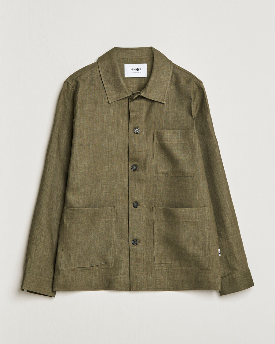 Herre | Skjorter | NN07 | Olav Linen Overshirt Army
