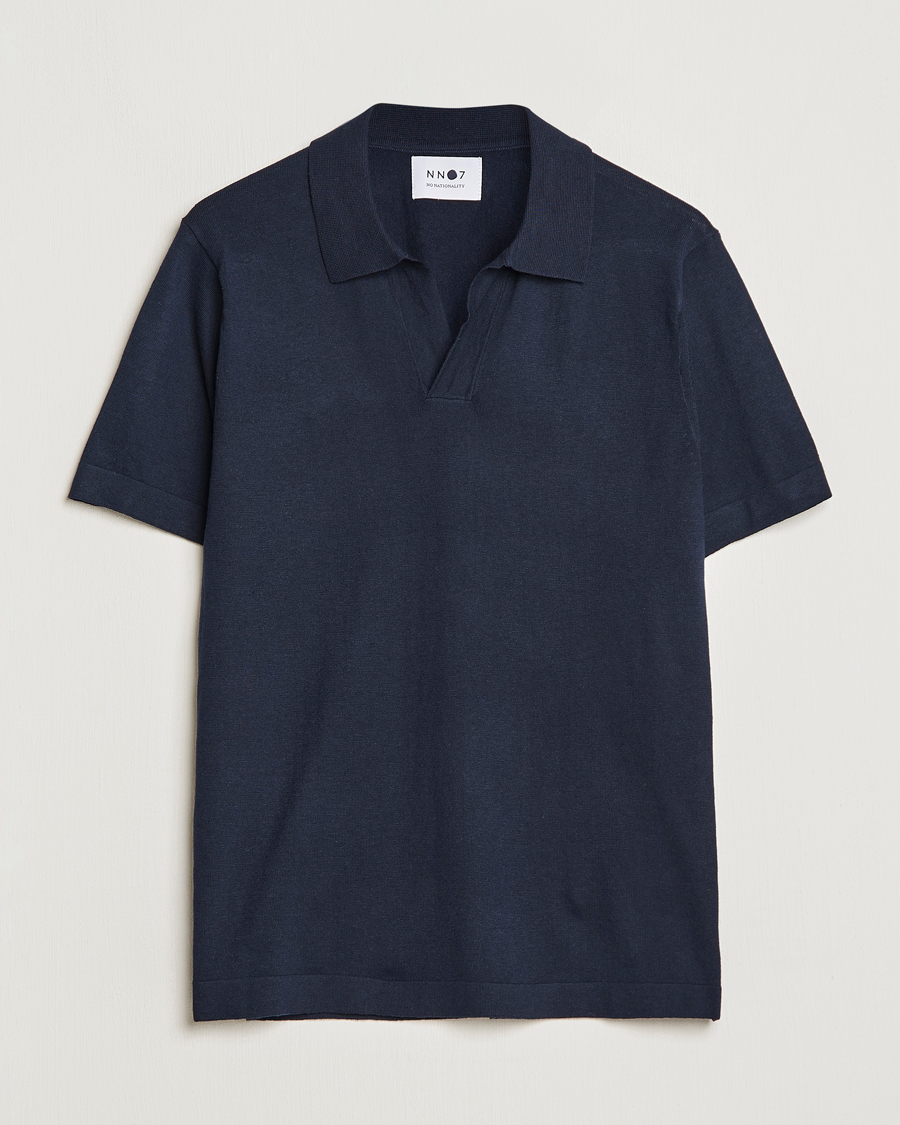 Herre | Polotrøjer | NN07 | Ryan Cotton/Linen Polo Navy Blue