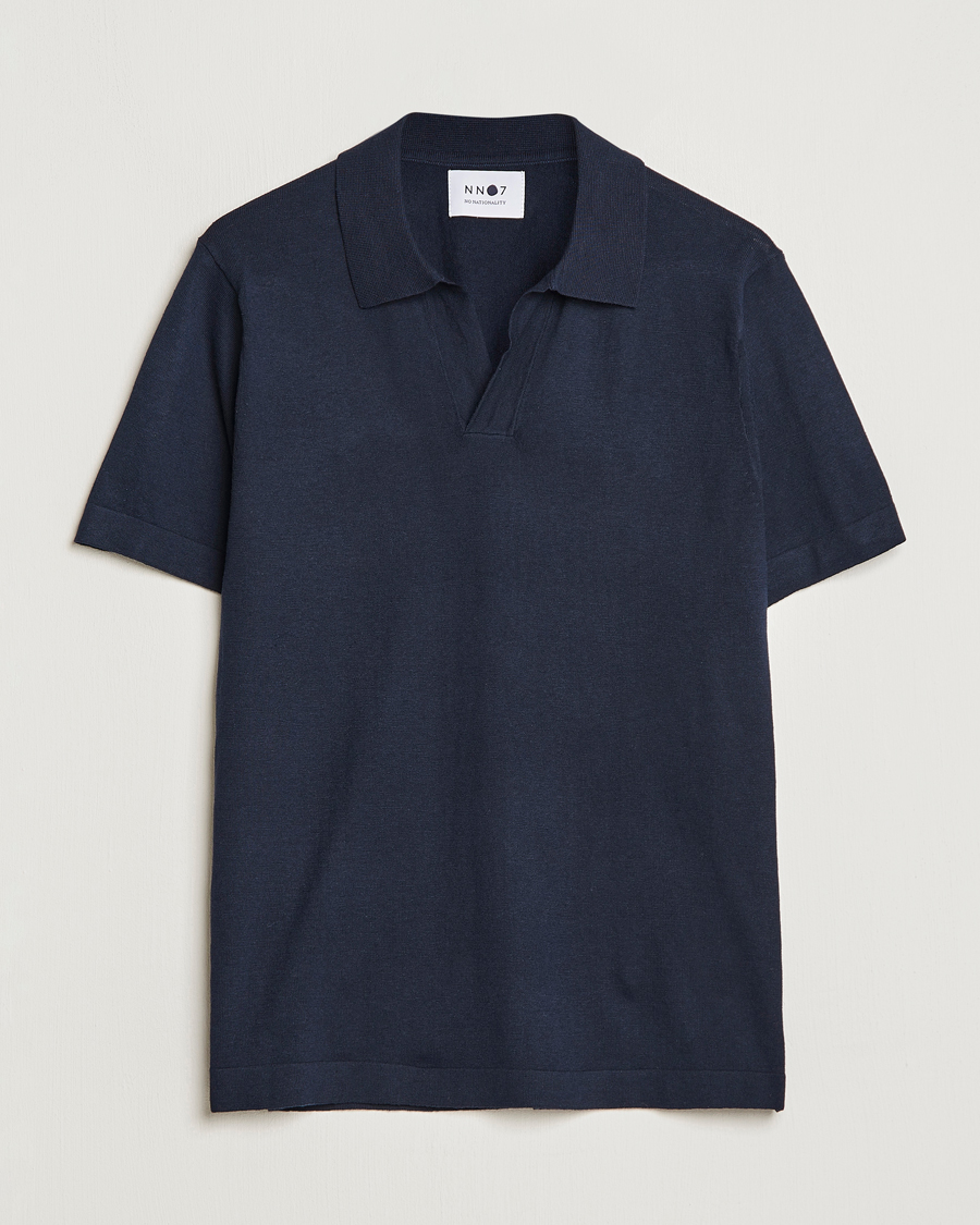 Herr |  | NN07 | Ryan Cotton/Linen Polo Navy Blue