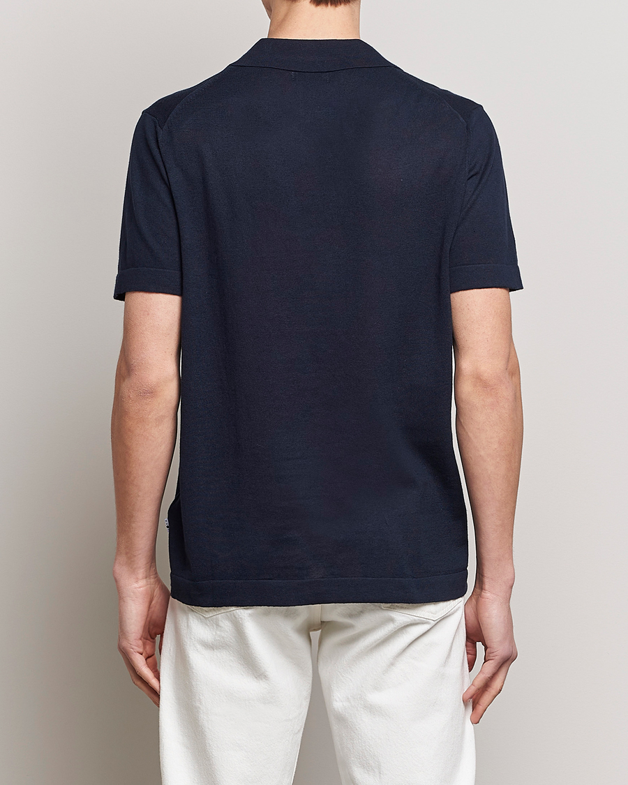 Herre | Polotrøjer | NN07 | Ryan Cotton/Linen Polo Navy Blue