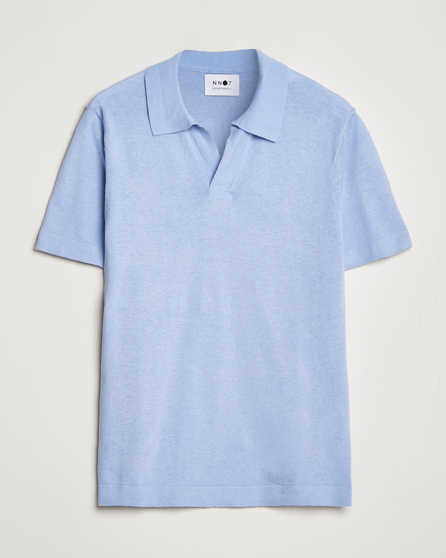 Herre | Polotrøjer | NN07 | Ryan Cotton/Linen Polo Brunnera Blue