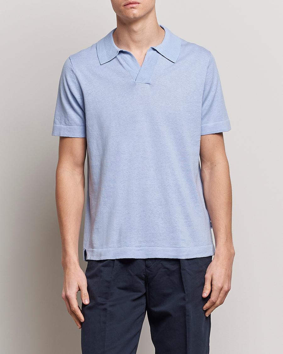 Herre | Polotrøjer | NN07 | Ryan Cotton/Linen Polo Brunnera Blue