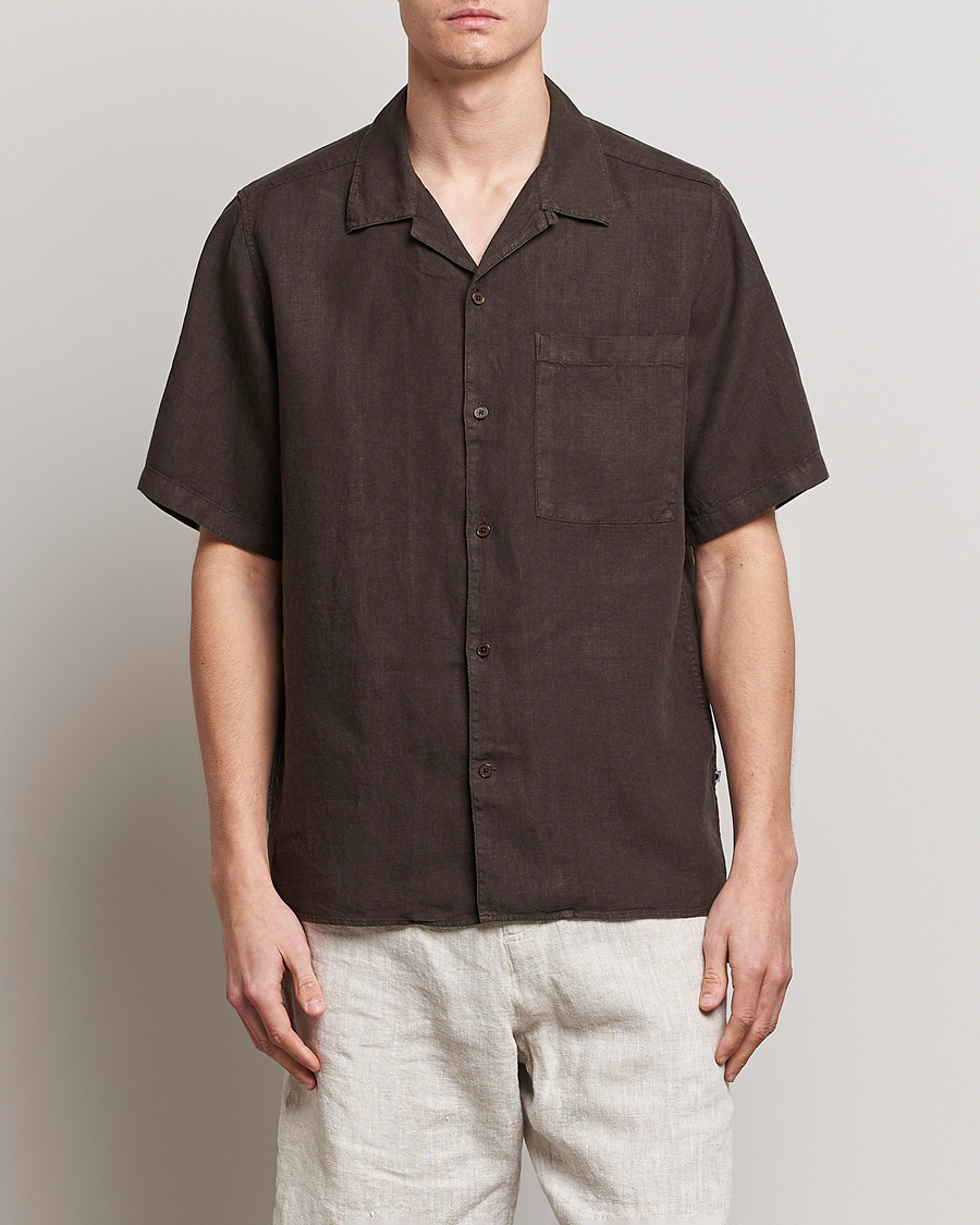 Herre | NN07 | NN07 | Julio Linen Resort Shirt Brown