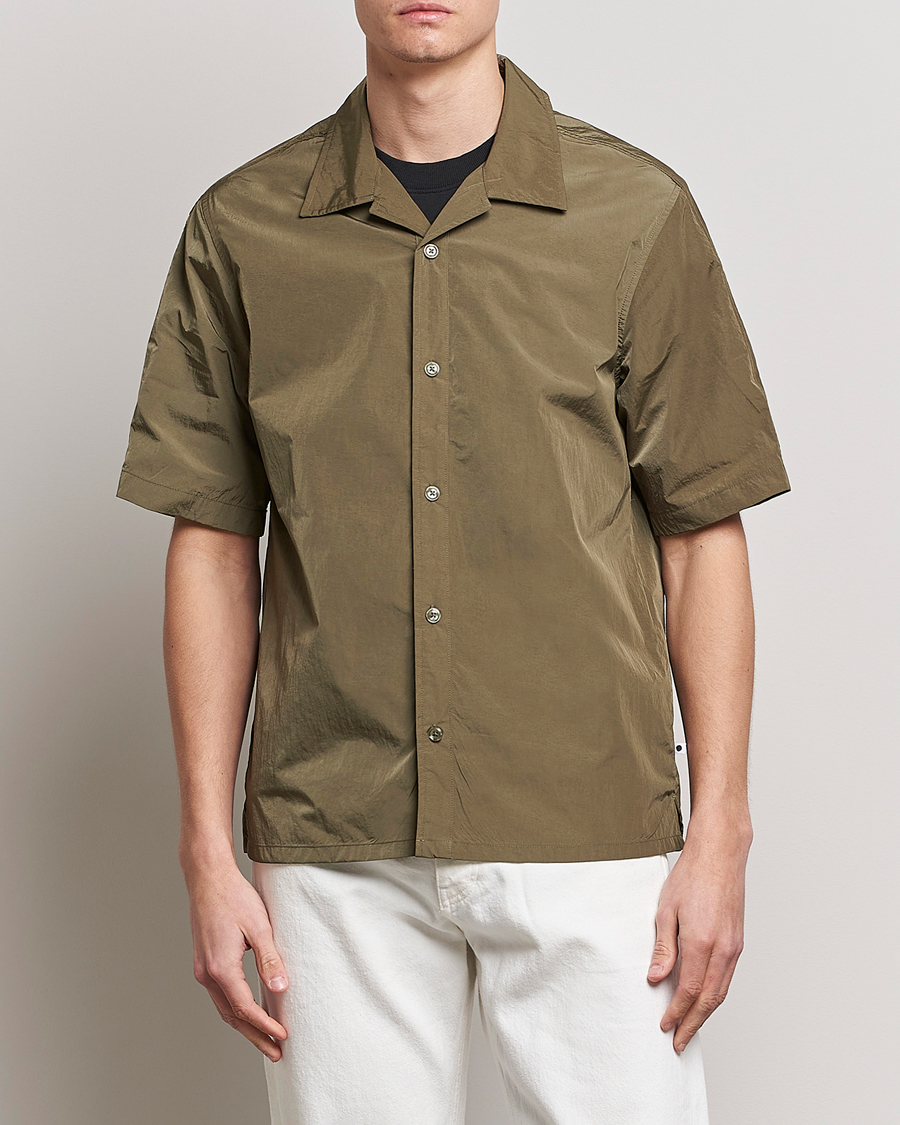 Herre | Kortærmede skjorter | NN07 | Ole Recycled Resort Shirt Army
