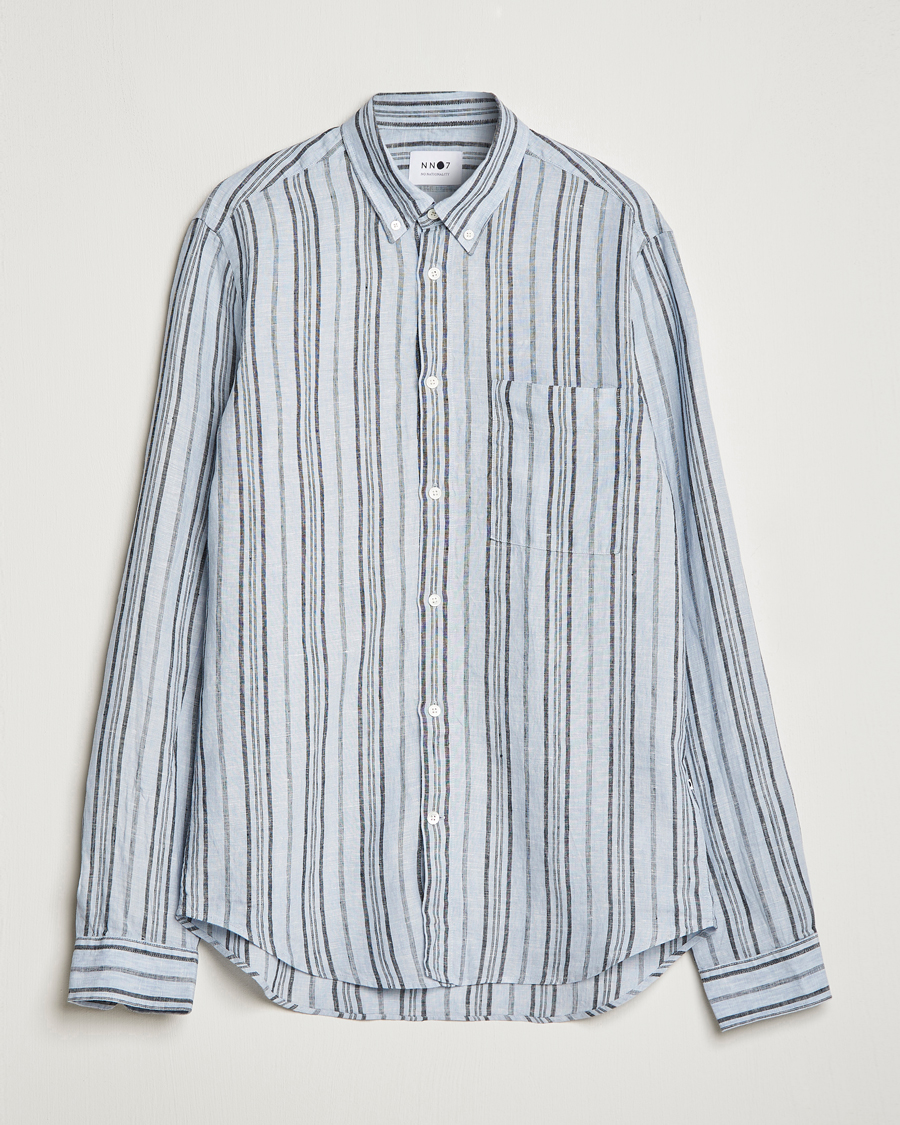 Herre | Skjorter | NN07 | Arne Strinped Linen Shirt Blue