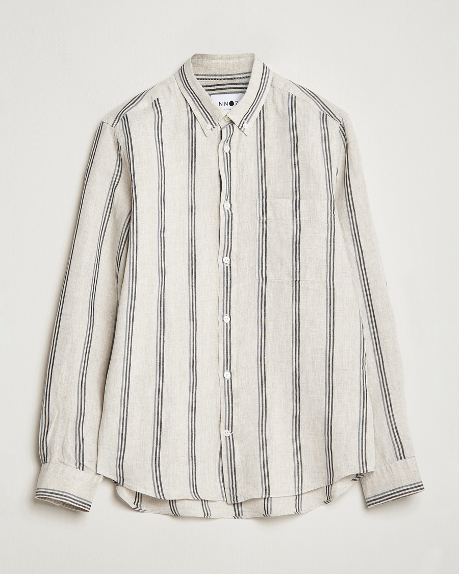 Herre | Skjorter | NN07 | Arne Strinped Linen Shirt Oat
