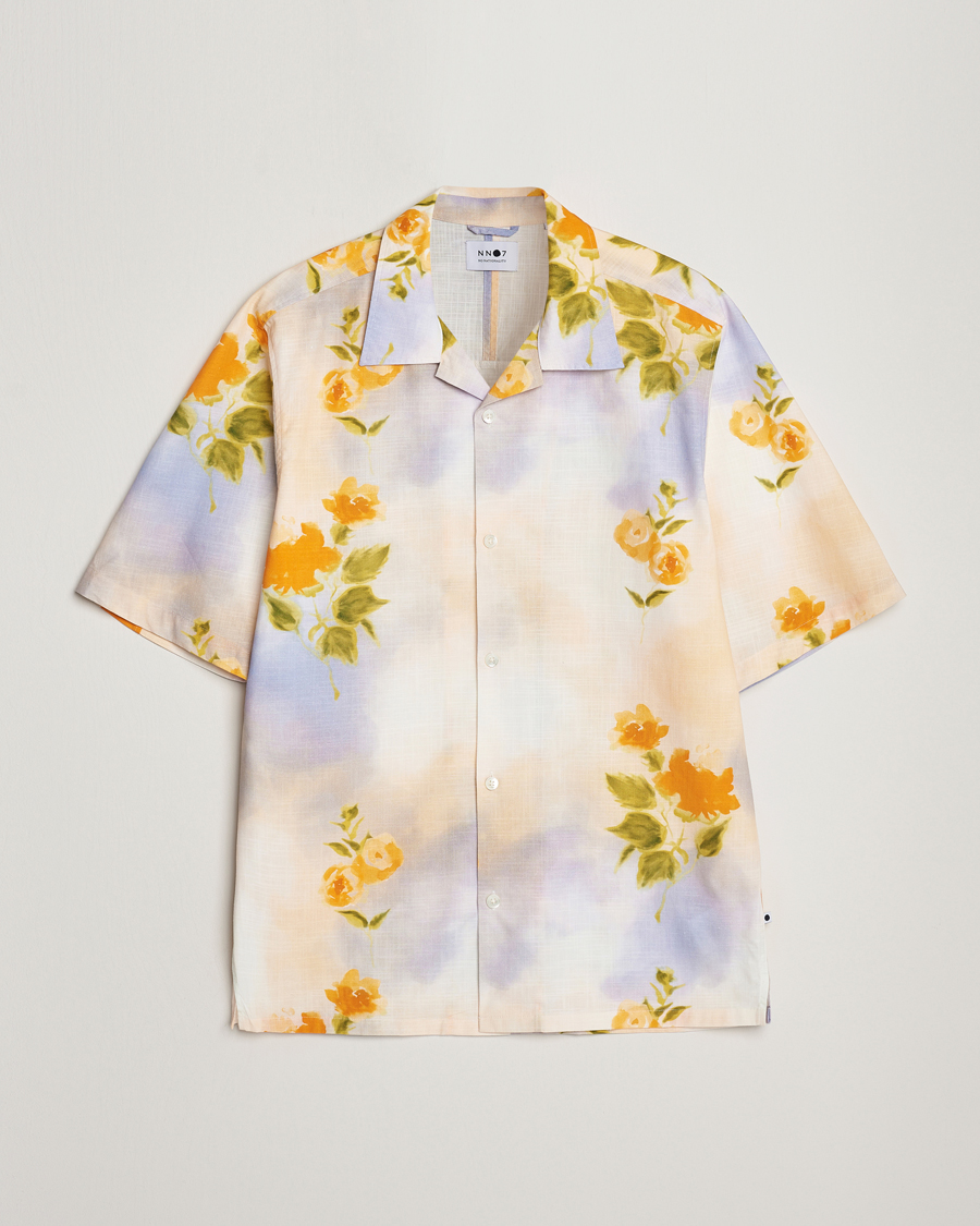 Herre | Skjorter | NN07 | Ole Short Sleeve Printed Cotton/Tencel Shirt Multi