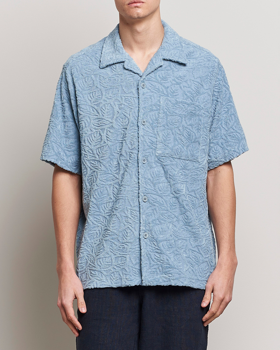 Herre | Polotrøjer | NN07 | Julio Structured Terry Polo Ashley Blue