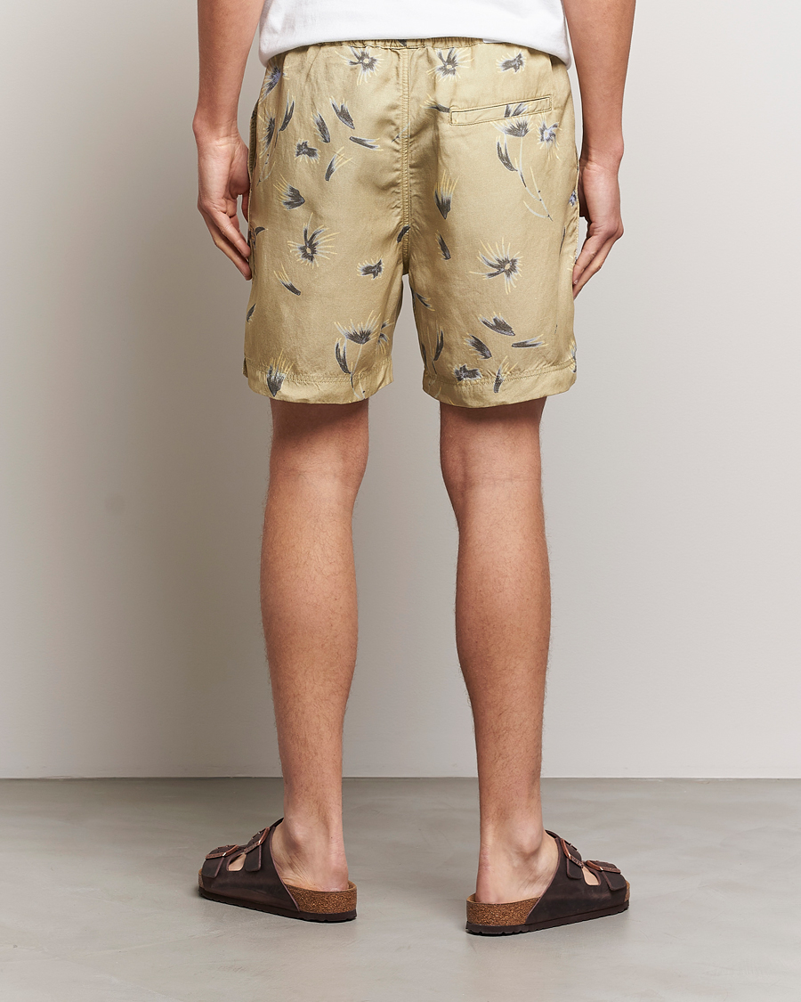 Herre | Shorts | NN07 | Warren Tencel/Linen Printed Shorts Pale Olive