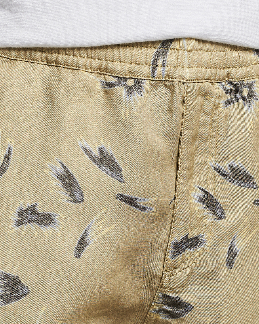 Herre | Shorts | NN07 | Warren Tencel/Linen Printed Shorts Pale Olive