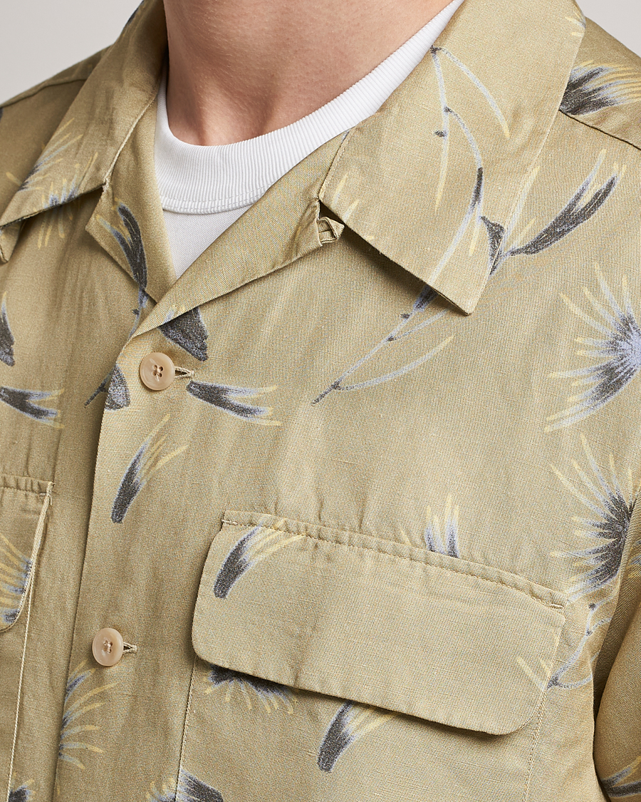 Herre | Skjorter | NN07 | Daniel Short Sleeve Tencel/Linen Printed Shirt Pale Olive