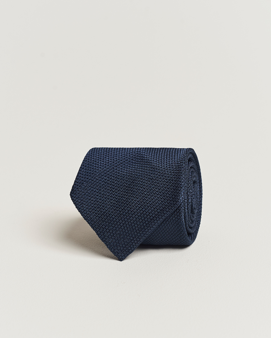 Herre | Finamore Napoli Grenadine Silk Tie Navy | Finamore Napoli | Grenadine Silk Tie Navy