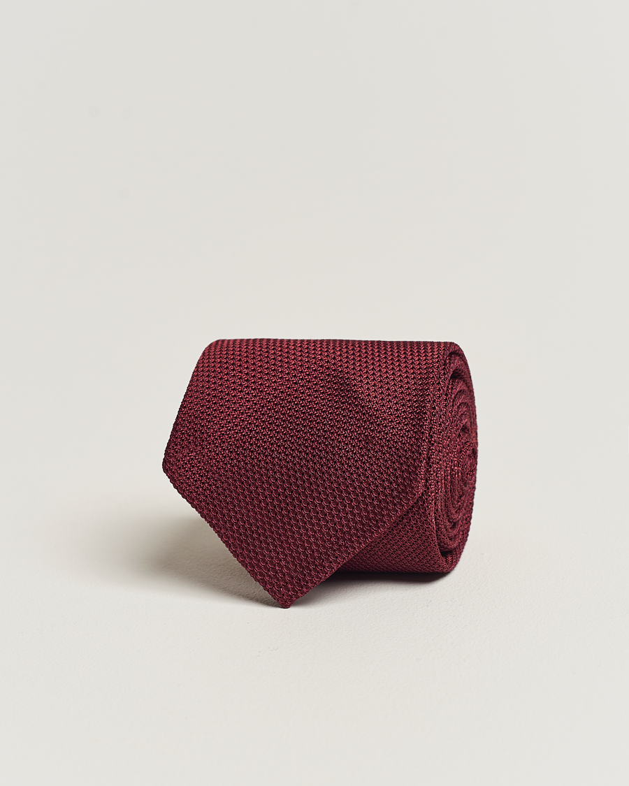 Herre | Finamore Napoli Grenadine Silk Tie Burgundy | Finamore Napoli | Grenadine Silk Tie Burgundy