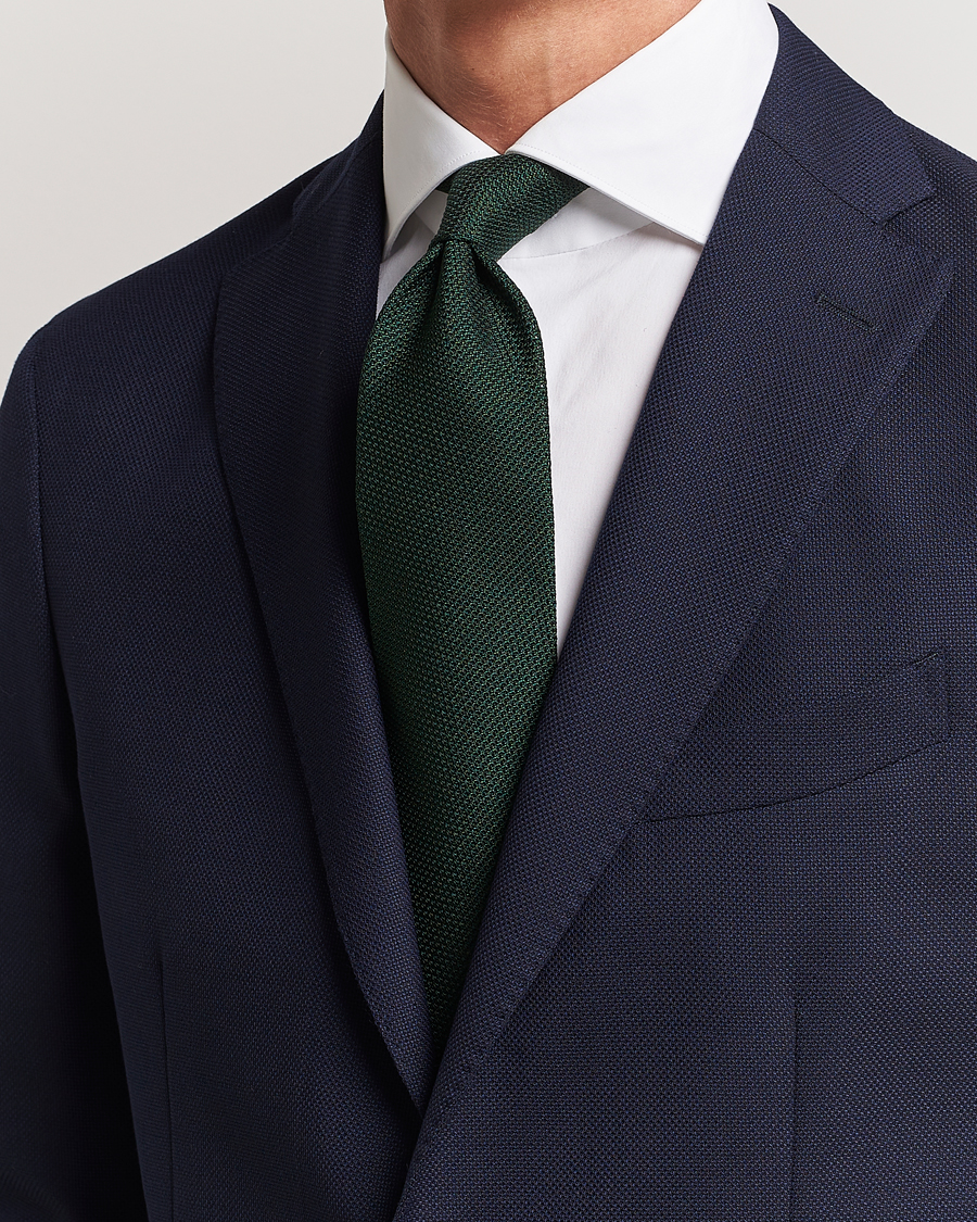 Men | Finamore Napoli | Finamore Napoli | Grenadine Silk Tie Forest Green