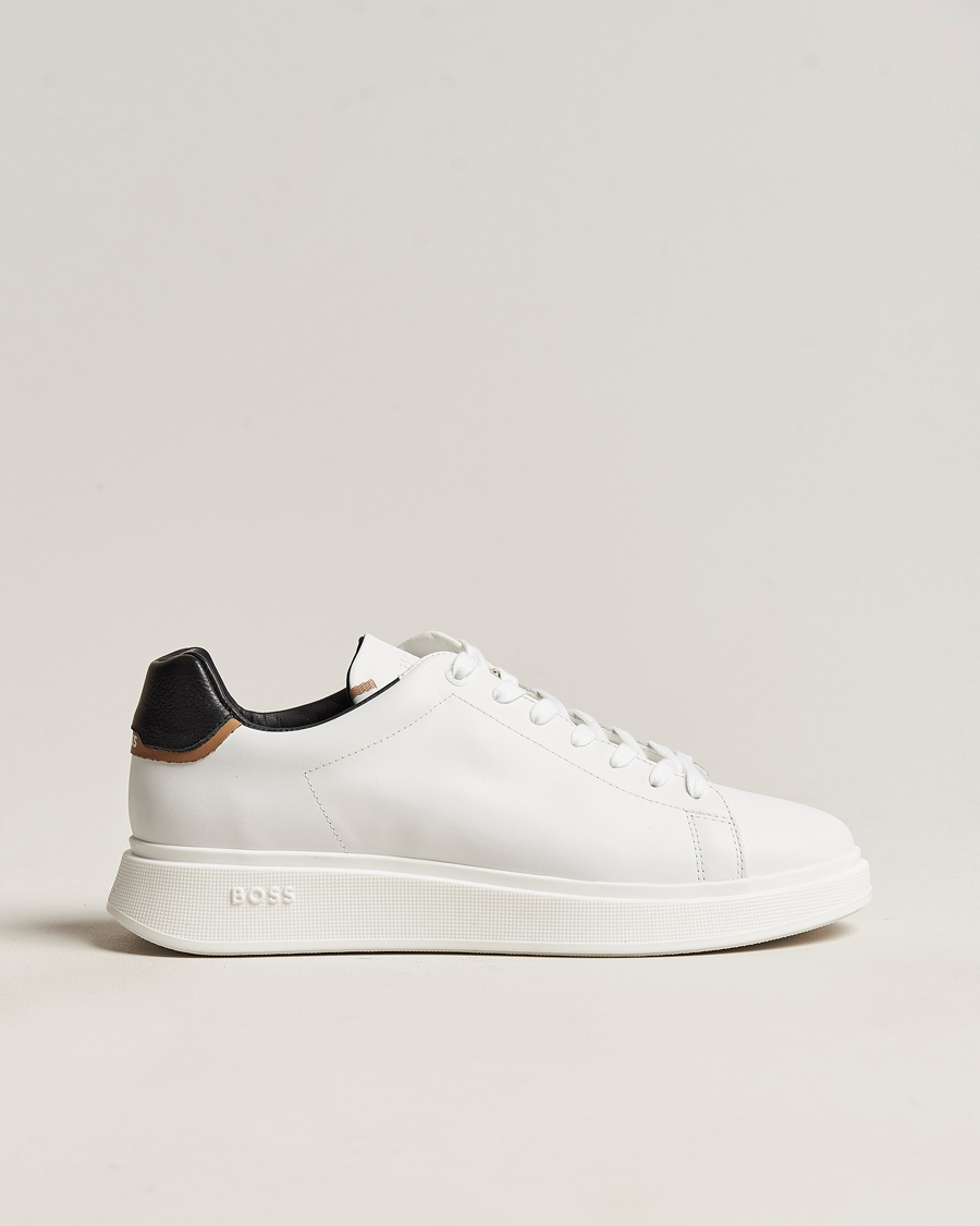 hvile kvalitet At regere BOSS BLACK Bulton Leather Sneaker Natural - CareOfCarl.dk