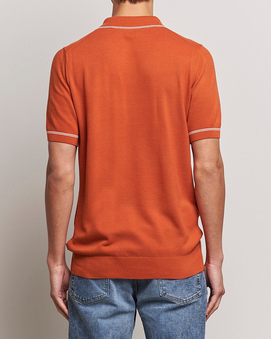Herre | Polotrøjer | BOSS BLACK | Oleonardo Knitted Half Zip Polo Dark Orange