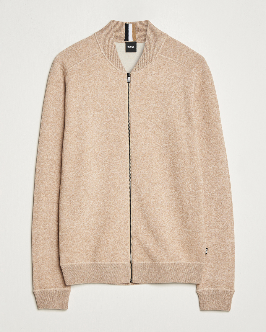 Herre | Trøjer | BOSS BLACK | Onorto Full Zip Sweater Medium Beige