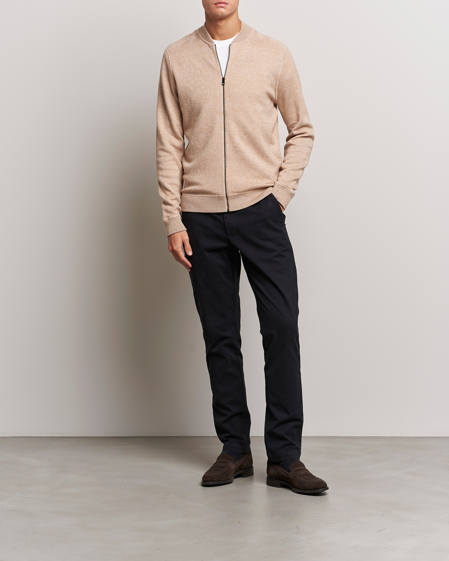Herre | Trøjer | BOSS BLACK | Onorto Full Zip Sweater Medium Beige