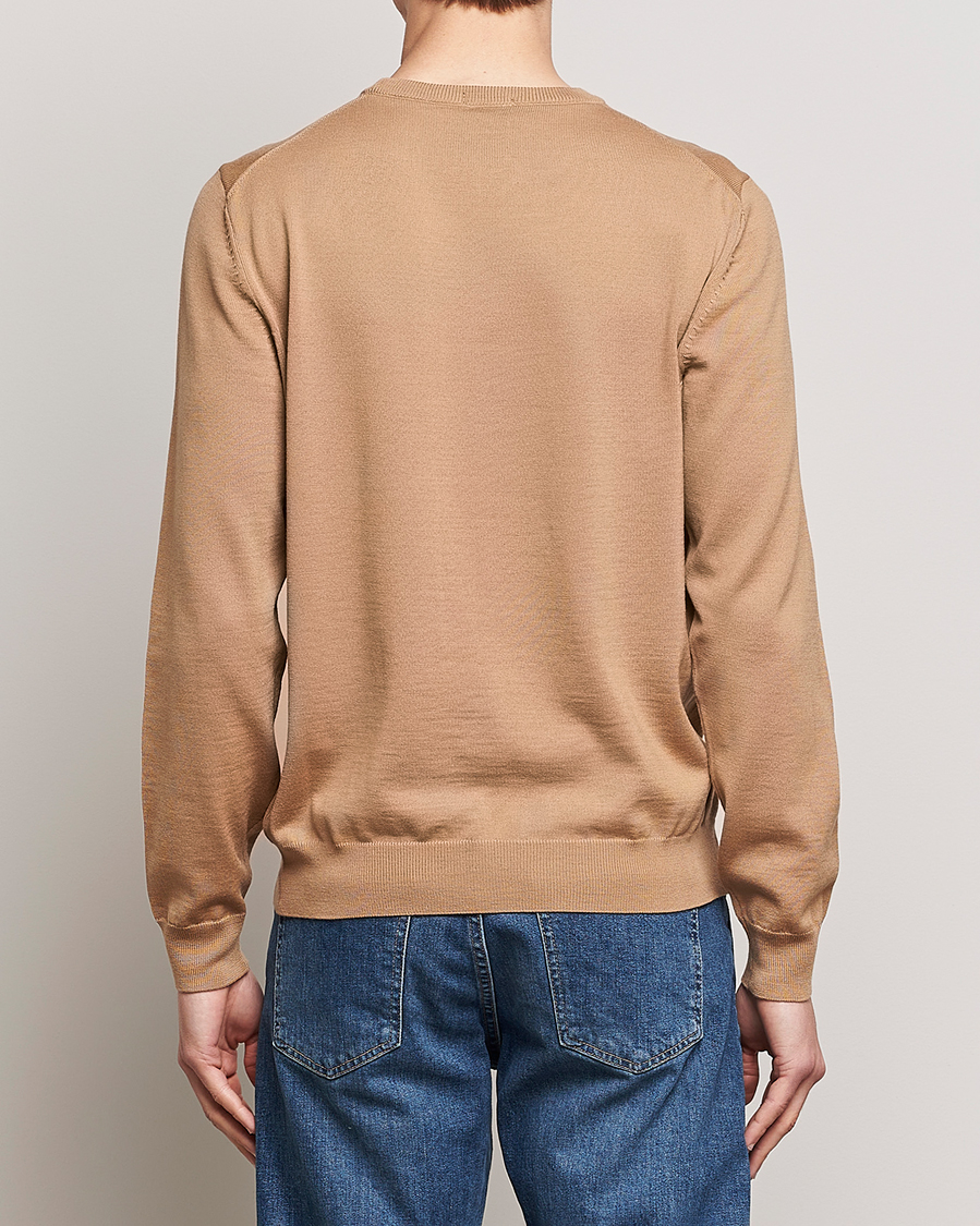 Herre | Trøjer | BOSS BLACK | Botto Wool Knitted Crew Neck Sweater Medium Beige