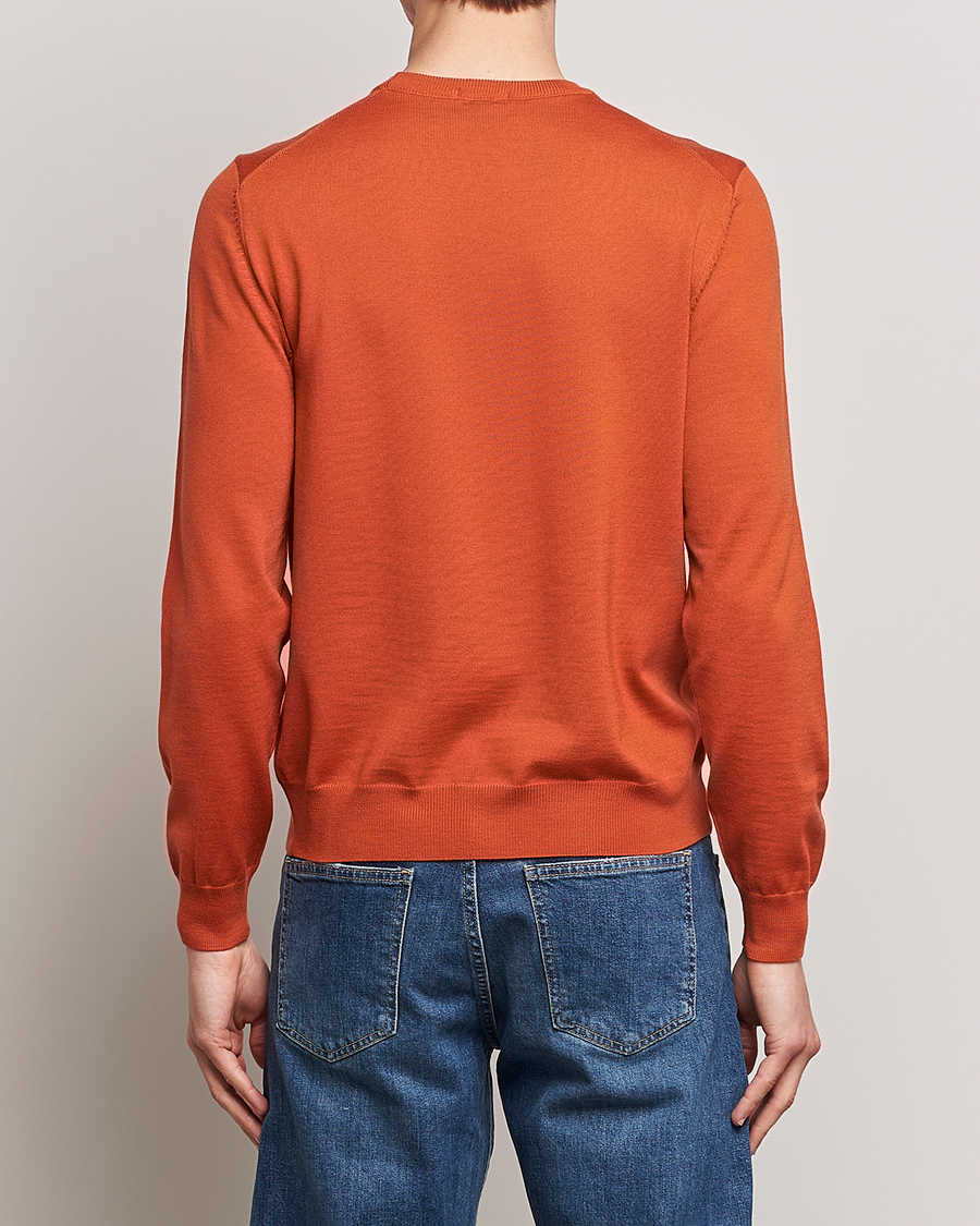 Herre | Trøjer | BOSS BLACK | Botto Wool Knitted Crew Neck Sweater Dark Orange