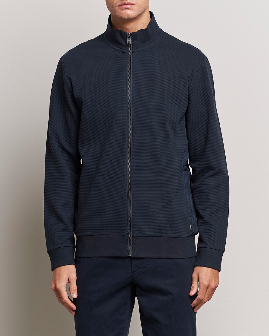 Herre |  | BOSS BLACK | Shepherd Full Zip Sweater Dark Blue
