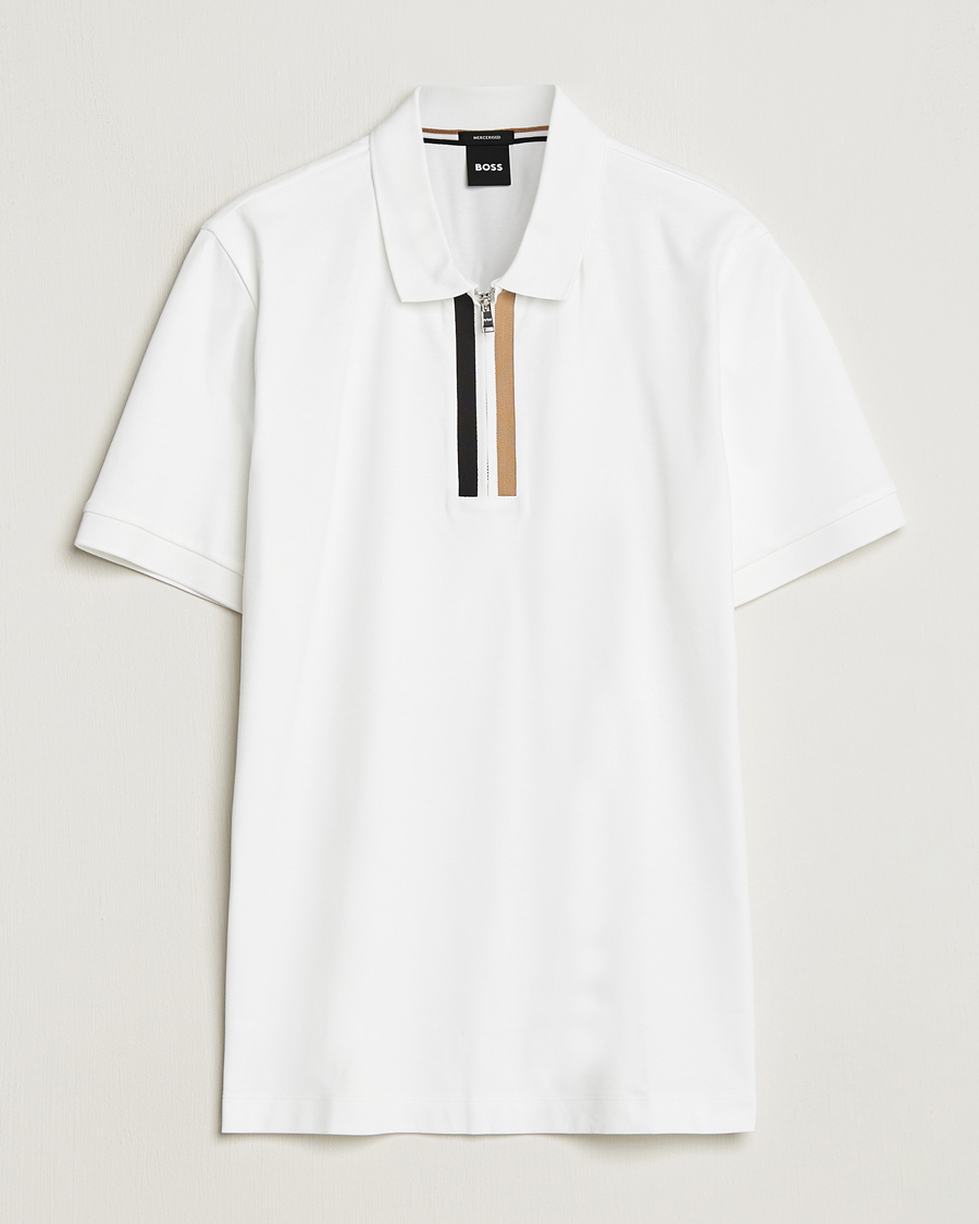 Herre | Polotrøjer | BOSS BLACK | Paras Half Zip Polo White