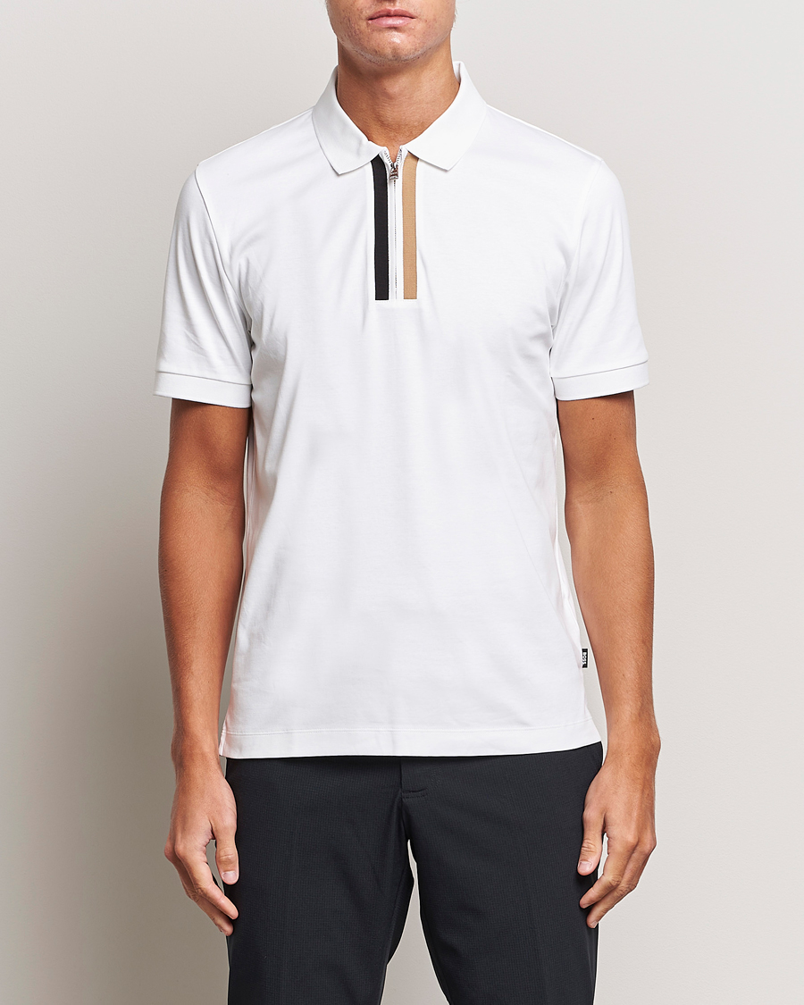 Herre | Polotrøjer | BOSS BLACK | Paras Half Zip Polo White