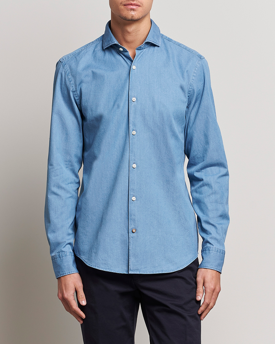 Herre | Denimskjorter | BOSS BLACK | Hal Denim Shirt Open Blue