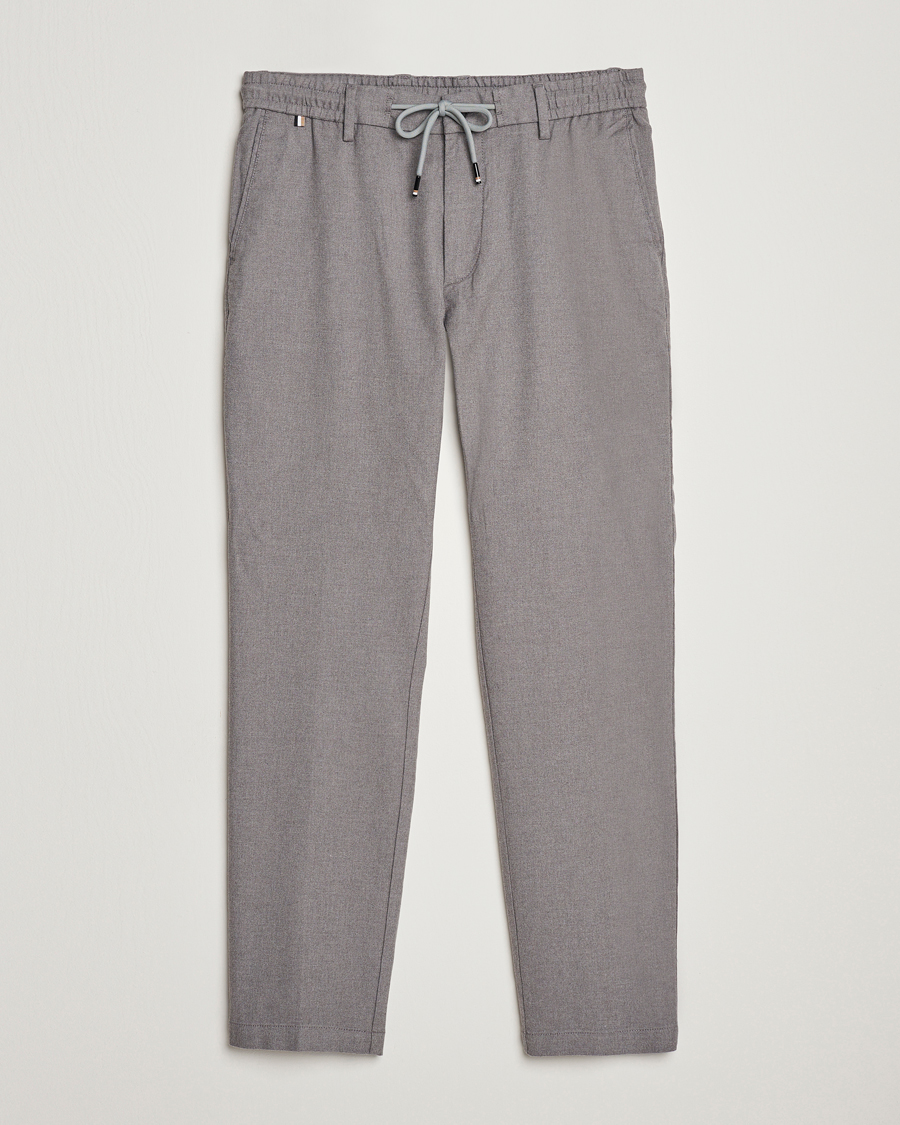 Herre | Bukser | BOSS BLACK | Kane Pleated Drawstring Trousers Silver