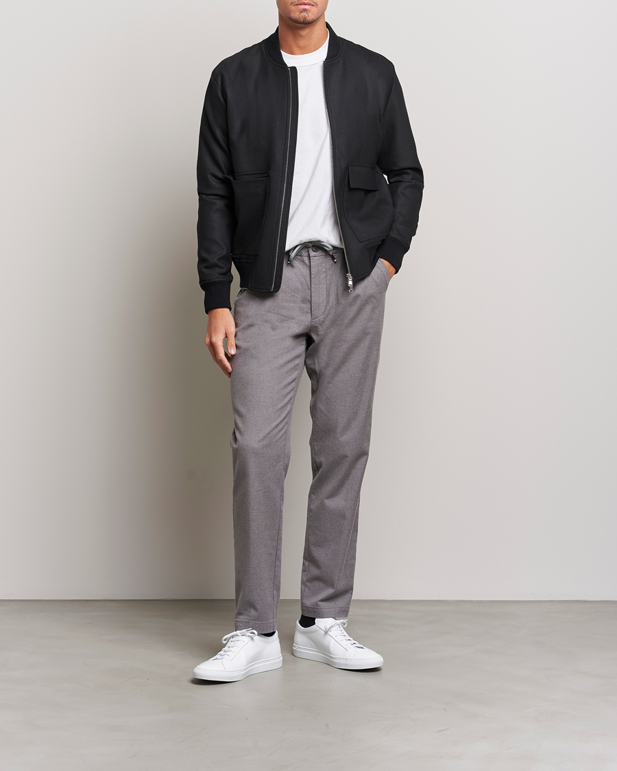 Herre | Bukser | BOSS BLACK | Kane Pleated Drawstring Trousers Silver