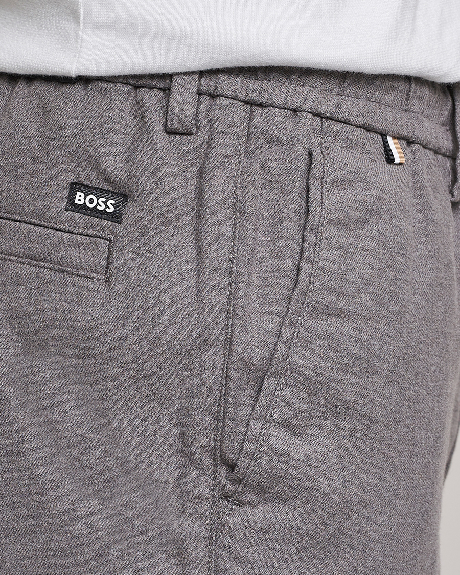 Herre | Bukser | BOSS BLACK | Kane Pleated Drawstring Trousers Silver