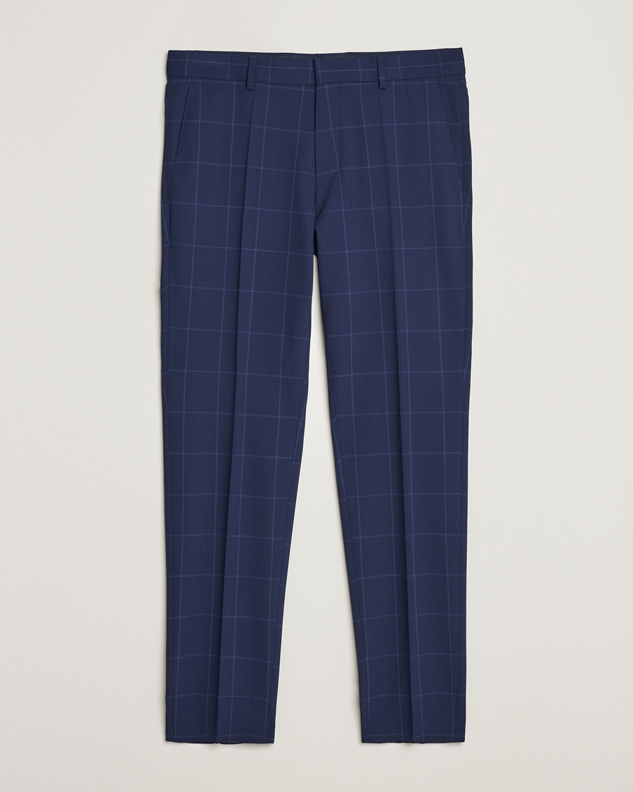 deres Foragt Forbløffe BOSS BLACK Genius Checked Suit Trousers Dark Blue - CareOfCarl.dk