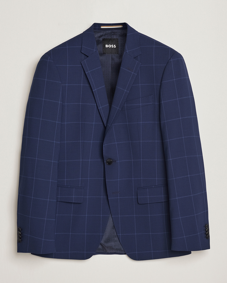 Herre | Blazere & jakker | BOSS BLACK | Huge Checked Suit Blazer Dark Blue
