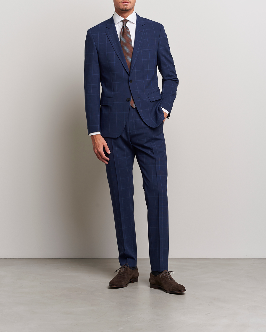 Herre | Blazere & jakker | BOSS BLACK | Huge Checked Suit Blazer Dark Blue