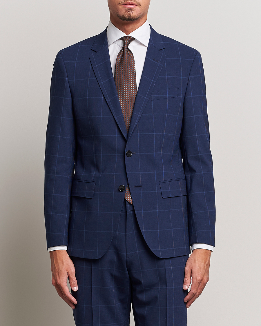 Herre | Habitjakker | BOSS BLACK | Huge Checked Suit Blazer Dark Blue