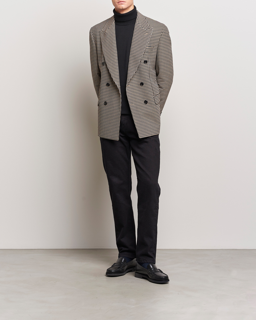 Herre | Blazere & jakker | BOSS BLACK | Carper Tweed Checked Double Breasted Blazer Beige