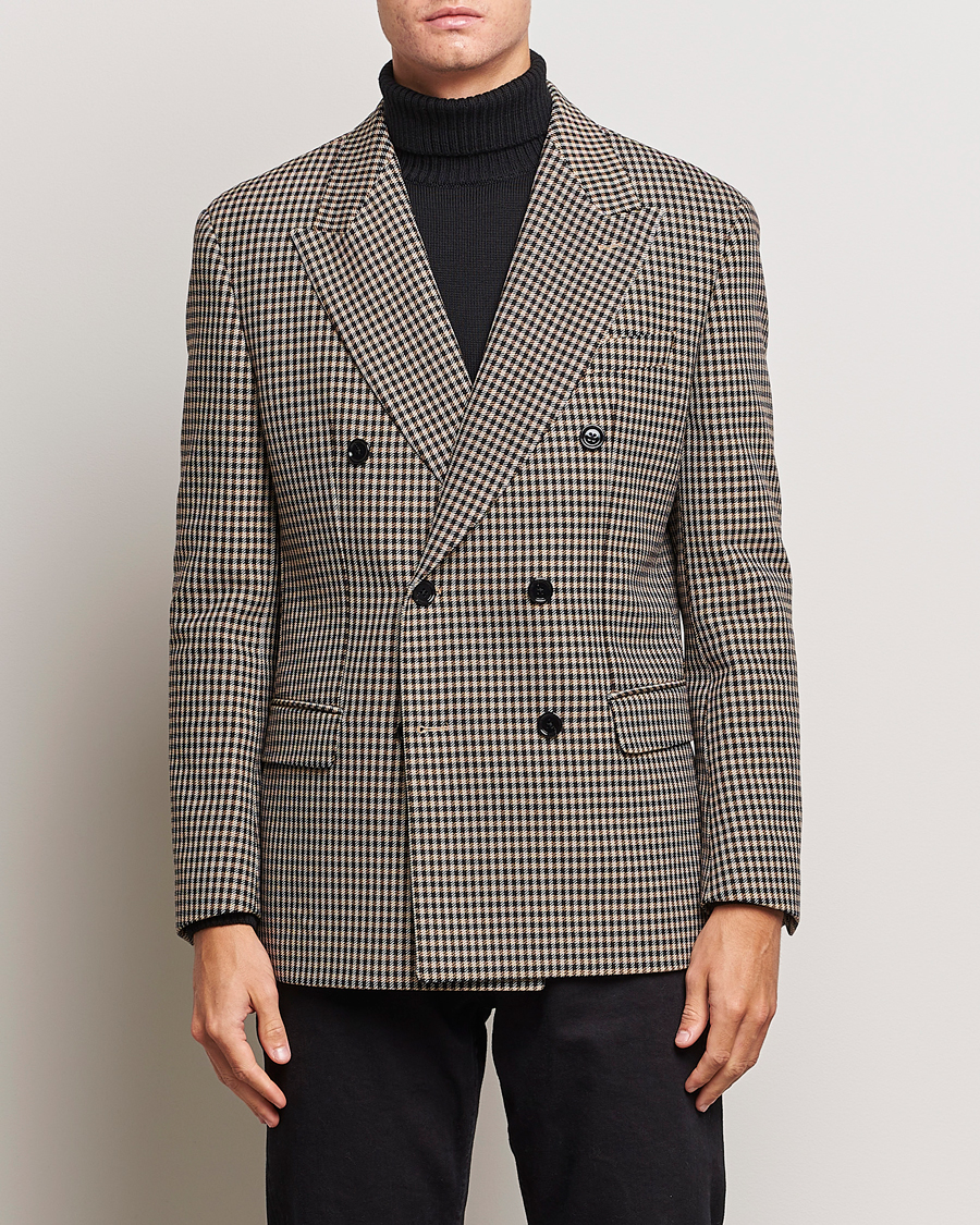 Herre | Blazere & jakker | BOSS BLACK | Carper Tweed Checked Double Breasted Blazer Beige